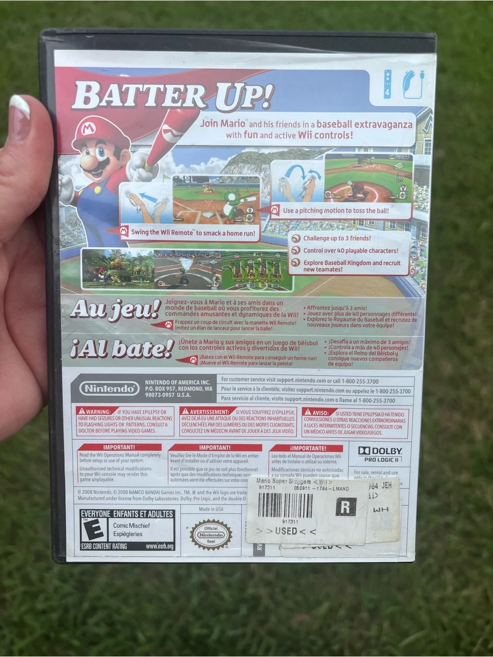 Mario Super Sluggers (Wii, 2008) with original case and no manual
